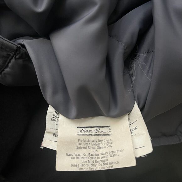 Vintage Eddie Bauer Puffer Vest Mens Medium Goose Down Outdoor Gray DISTRESSED - Picture 8 of 13